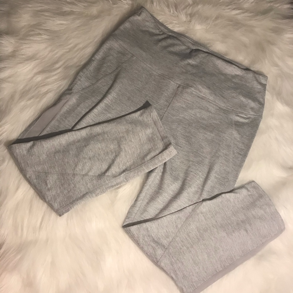GAIAM GRAY LEGGINGS WITH MESH DETAIL